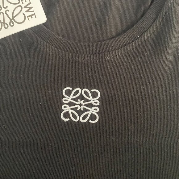 Loewe Logo Embroidered Black Cropped Vest - Picture 4 of 6